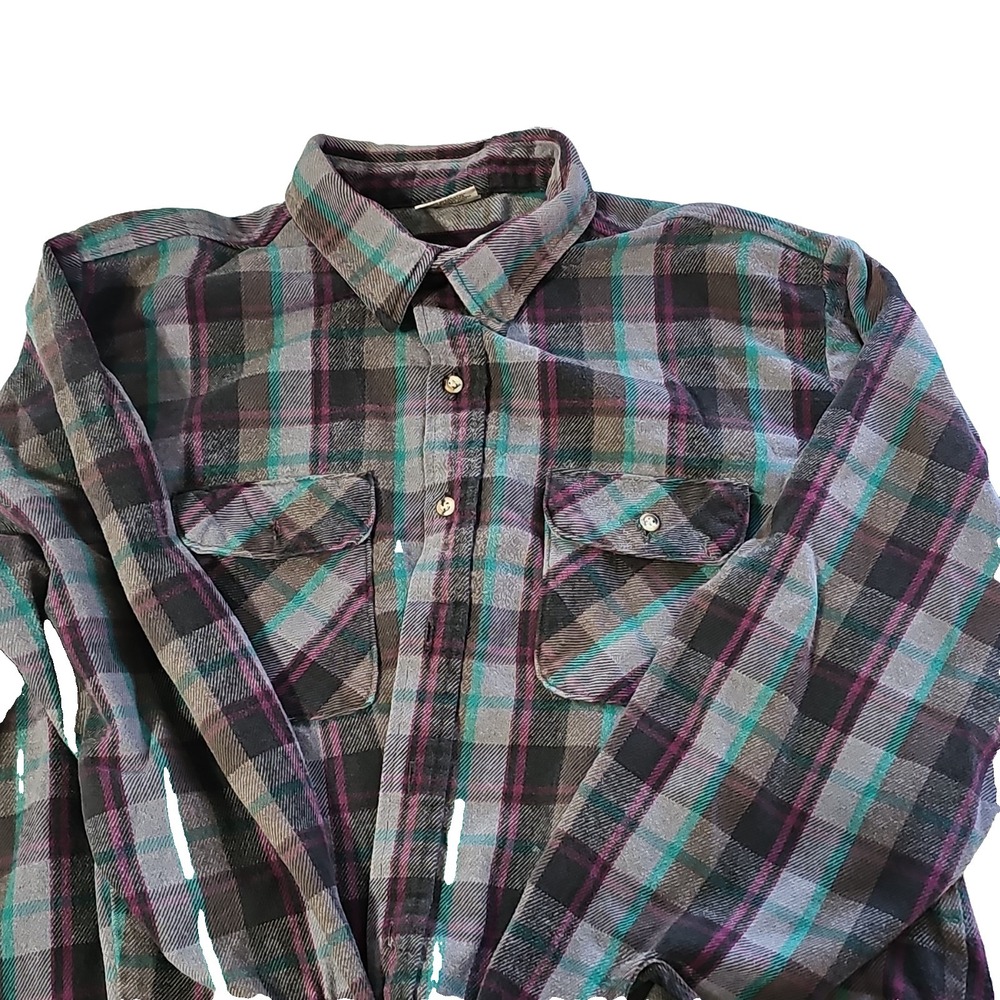 Five Brother Men's Tall Fit Plaid Flannel Button-Up Shirt Long Sleeve 2XL - Picture 1 of 3